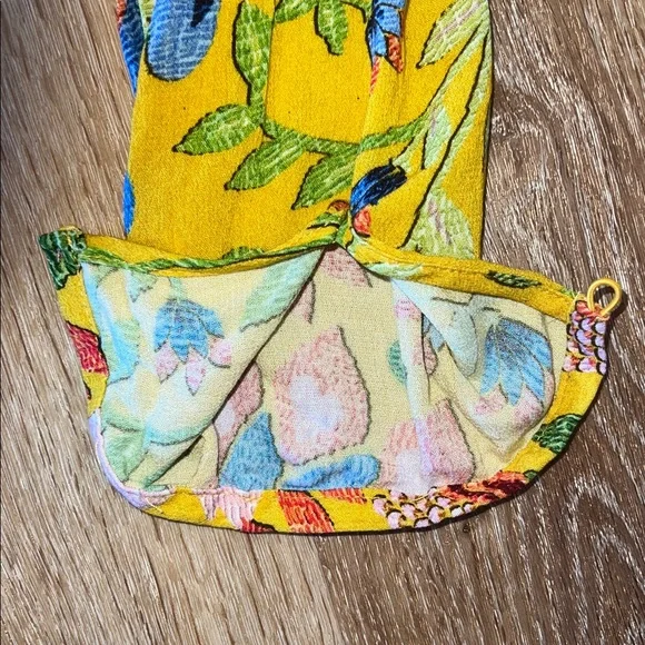 NWT originally $220 Farm Rio Long Sleeve Summer Garden Yellow Maxi Dress XL - Picture 11 of 16